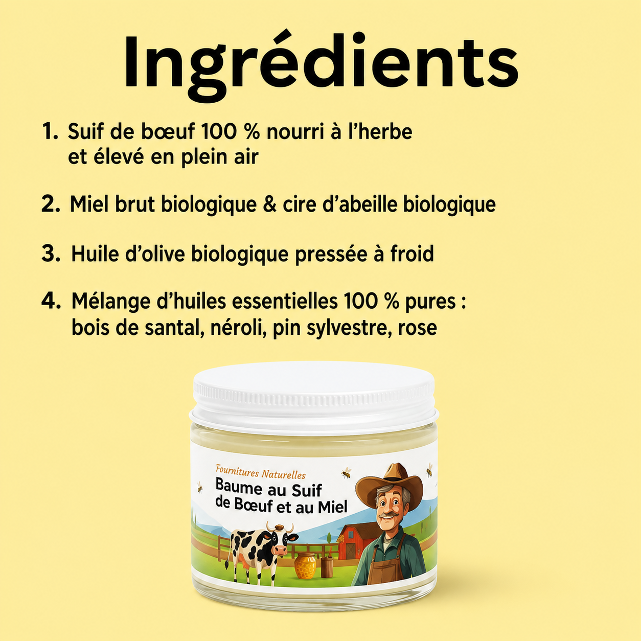 Baume au suif et au miel – 60 ml